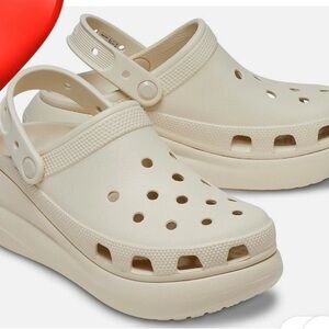 Cream Platform Clogs